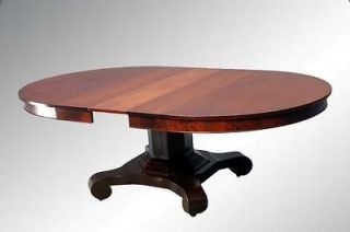 15764 Antique Round Mahogany Empire Banquet Table   54 Inches