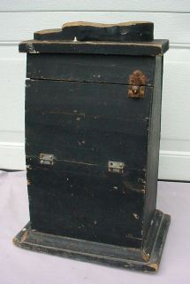 ANTIQUE WOODEN SHOE SHINE BOX STREET STAND FOLKY TALL LARGE
