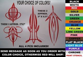   DECAL 4 PIECE SET fits HARLEY. CHOICE OF COLOR chopper, touring