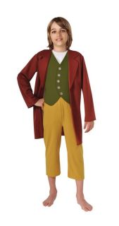 Boys Bilbo Baggins Costume The Hobbit Lord of the Rings Sm Med Lg FREE 