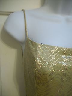 Drop Dead Gorgeous Vintage Retro Gold Gown Dress Glam Glamorous 