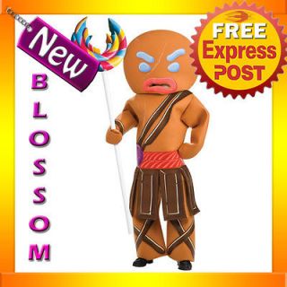 C204 Shrek Forever After Gingerbread Warrior Halloween Costume M L XL