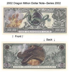 mil dollars dragons lair bill notes 2 for $