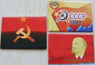   Communist USSR CCCP red star flag hammer sickle refrigerator magnets
