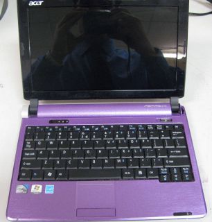 Acer Aspire One Purple mini laptop (for parts) UNTESTED AS IS