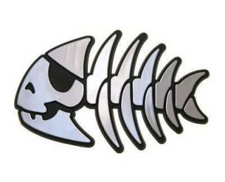   Pirate Fish Raised Chrome Like Finish Car Emblem Roger FSM Pastafarian