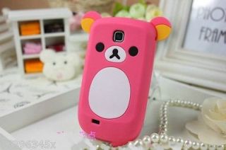 lovely cute teddy Bear Silicone Soft cover Case for Samsung Galaxy 