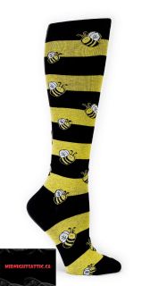   Roller Derby Bee Socks Gothic Yellow black stripes Knee High Clothing