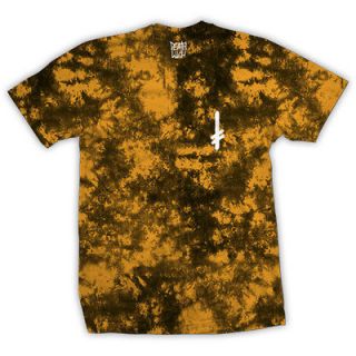 Deathwish Skateboards T Shirt Orange Marble Tie Dye Gang Logo Tee 