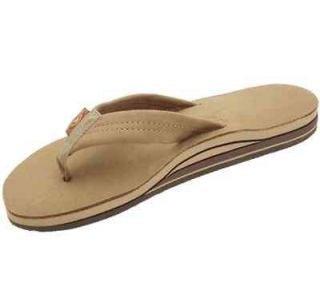 MENS RAINBOW LEATHER SANDALS SIERRA BROWN DOUBLE LAYER 302