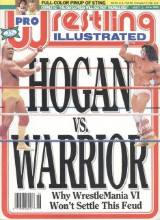 Pro Wrestling Illustrated June 1990 Hogan vs Warrior w/ Sting Poster