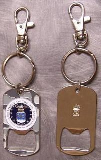 Metal Military Key Ring & Bottle Opener combination U S Air Force USAF 