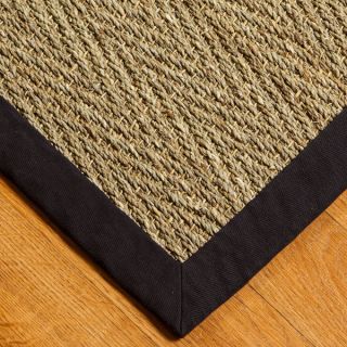 four seasons 4x6 100 % natural seagrass rug black time