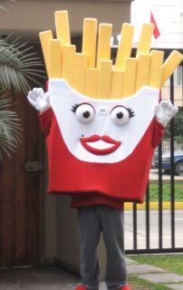 french fries mascot costume great mktg tool hamburger and hotdog