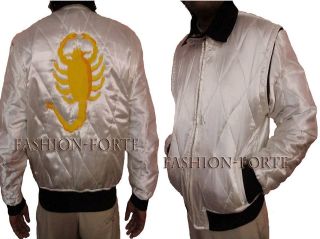 Drive Scorpion Golden/White Satin Quality Jacket at Reduced Price Free 