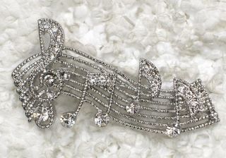 clear rhinestone crystal music note pin brooch c259 time left
