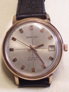 USSR Wrist Watch Serkisof 23 Jewels 10 micrones automatic date vintage 