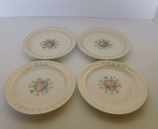   Taylor Smith Taylor Bread and Butter Plates Floral Center Rose Gold