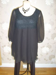womens black tunic top plus size dress 18 20 22 24 26 ladies clothing 