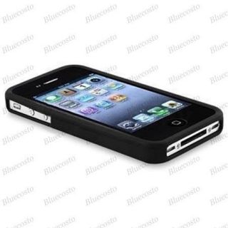new black soft silicone case for iphone 4s 4 4th