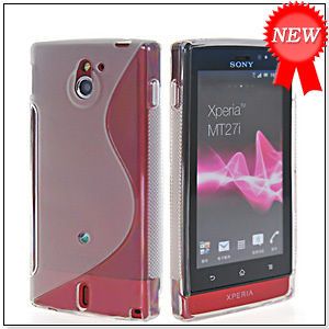   LINE TPU SILICONE CASE COVER FOR SONY XPERIA SOLA MT27i PEPPER CLEAR