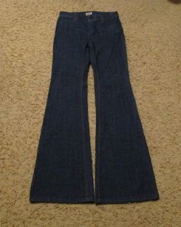 Womens Size 26 Free People Blue Denim Stretch Flare Designer Jeans 