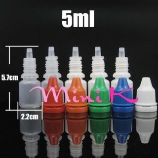   Empty Plastic Dropper Bottles Eye Liquid Screw Cap Secure Lids 5ml