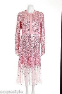 Reem Acra Pink Sequin Two Piece Top and Long Skirt (Size 10)