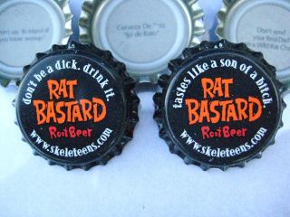 100 New uncrimped ( Rat Root Beer ) bottle, cap crowns. Soda and Beer 