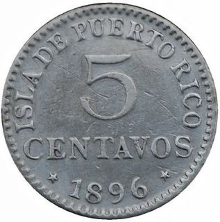 1896 puerto rico 5 centavos  89 96