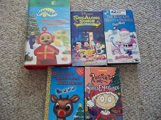   CHRISTMAS VHS Tapes~TELETUBBIES~RUGRATS~Sing along Songs~Rudolph red
