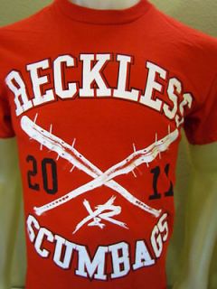 NWT Young and Reckless Scumbags Skate Graphic T Shirt Red Size X 