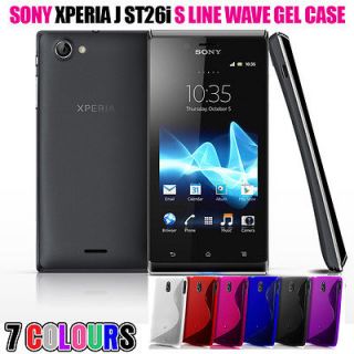 LINE WAVE SOFT GEL SKIN CASE SCREEN PROTECTOR FOR SONY XPERIA J 