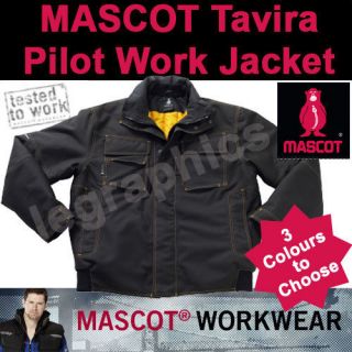 MASCOT Tavira Pilot Style Heavy Duty Work Jacket, Black, Navy or 