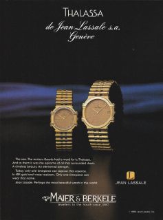 1985 jean lasalle watches vintage print ad thalassa time left