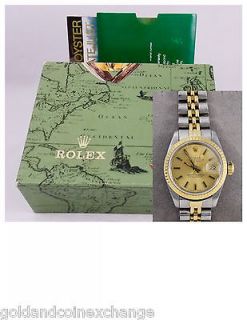   Ladies Two Tone SS Rolex Oyster Perpetual Datejust Watch 69173 w/ Box