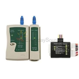 RJ45 RJ11 Cable Tester+20/24 Pin Power Supply Tester For ATX SATA HDD