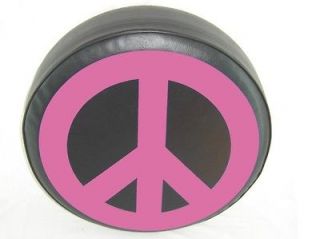   Peace Sign PINK 30   31 Black Heavy Vinyl Tire Cover (Fits Bronco