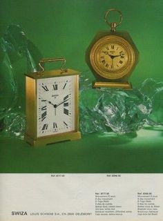 1975 Swiza Clock Company Louis Schwab Vintage 1975 Swiss Ad Suisse 