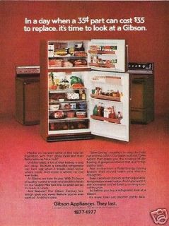 1977 gibson refrigerator stove range dryer kitchen ad time left