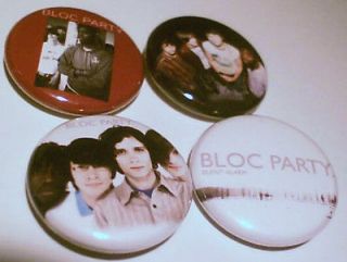 4x bloc party band button badges shirt pins new