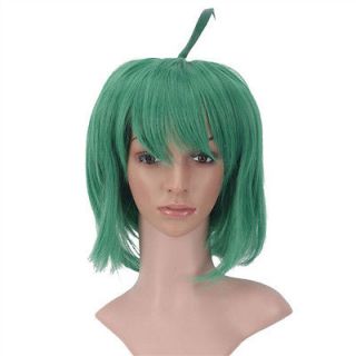 New Short Hair Anime Wig with One Braid Fashion Cosplay Wigs Green