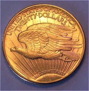 usa 20 gold dollars coin saint gaudens 1925 au unc