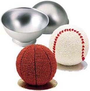 Wilton 3D SPORTS BALL CAKE PAN SET 3 D Baseball Soccer Tennis