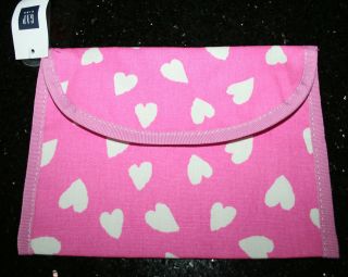 GAP Kids Girls HEARTS SNACK BAG New NWT Pink & Off White Heart LUNCH 