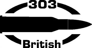 303 British gun Rifle Ammunition Bullet exterior oval decal sticker 