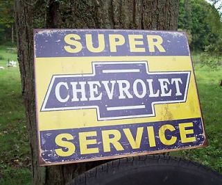 super chevrolet service tin sign vtg chevy garage 1355 time