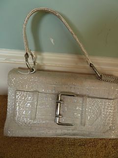 silver andwhite bag by tosca blu made in italy time