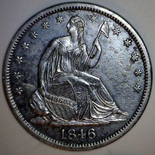 1846o BU + Seated Half Dollar Silver US Coin NICE .50 estate halves 