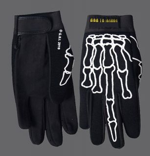skeleton middle finger mechanic xl gloves
